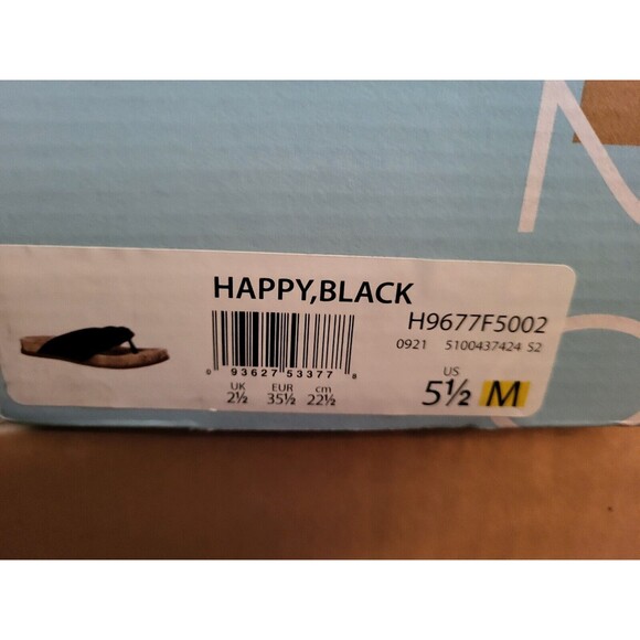 Life Stride 2.0 Happy Sandals Size 5 1/2 Black NWT Cloth Strap Comfort IOB - Picture 7 of 7